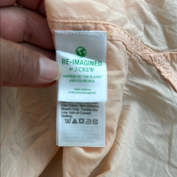 J. Crew Size 6 Peach Short Sleeve Ruffled Button Down Shirt - Picture 9 of 10